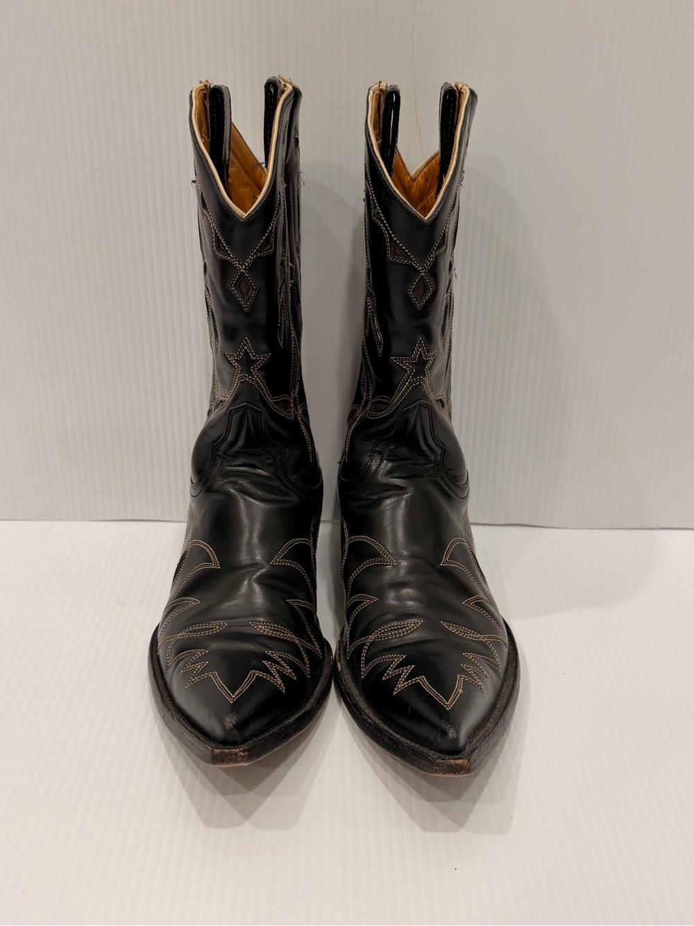 Old Gringo Black Leather Western Cowboy Boots with Contrast Stitching